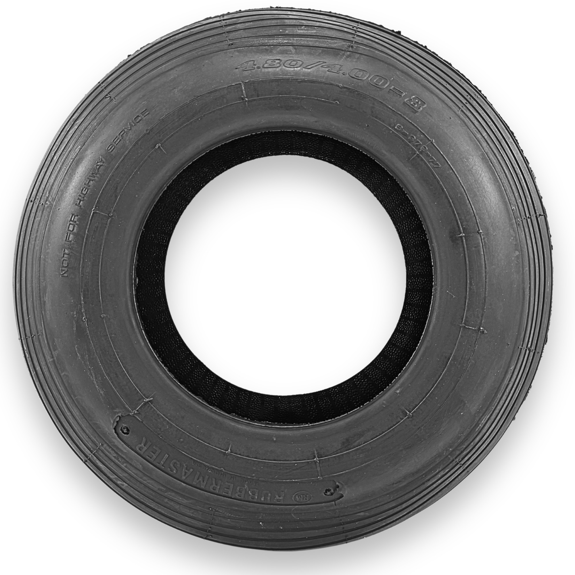RubberMaster, 4 Ply Rib Turf Tire 4.80/4.00-8 Tire Diameter 16 in, Model# 450240